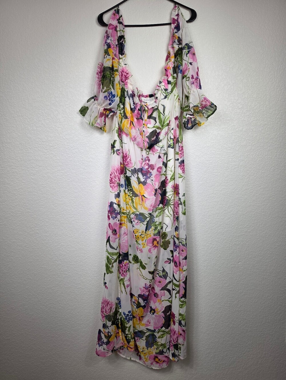 Paris to Jena Floral Cold Shoulder Maxi Dress 2X